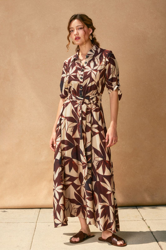 VESTIDO LARGO FLOREADO MANGA CORTA FD13252-PD2237