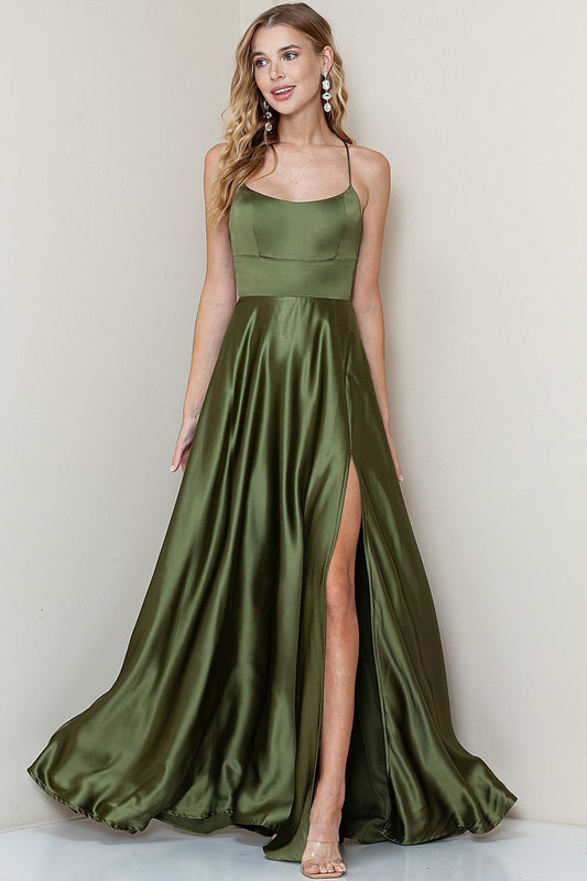 VESTIDO LARGO CON ESCOTE EN LA ESPALDA ESTILO CORSET MF21160