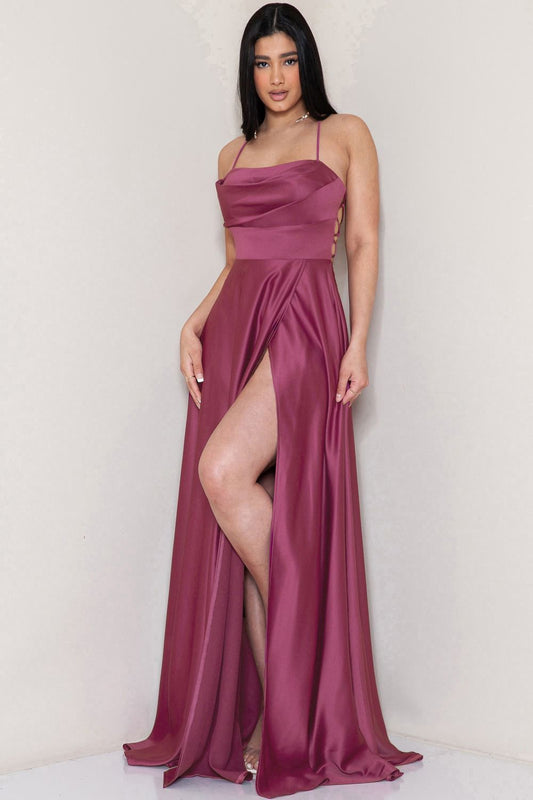 VESTIDO LARGO CON ESCOTE EN LA ESPALDA ESTILO CORSET MF21718