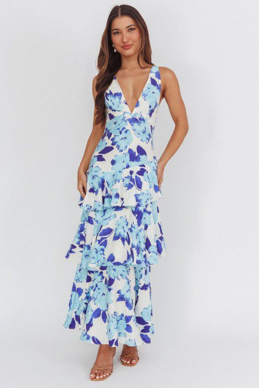 VESTIDO LARGO FLORAL CON VOLANTES DETALLE ESCOTE EN ESPALDA SR0245BM39-6
