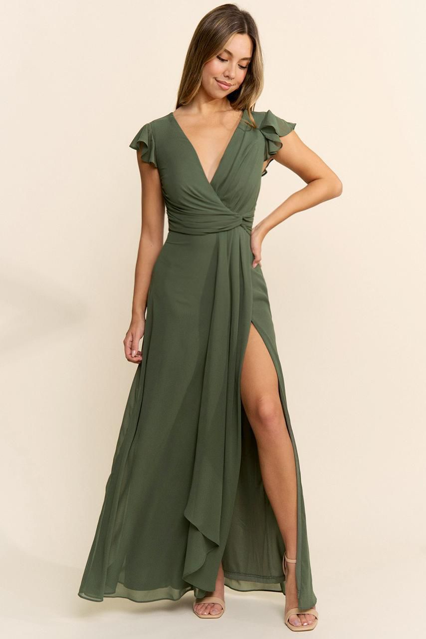 VESTIDO LARGO CON ESCOTE EN V MM2406