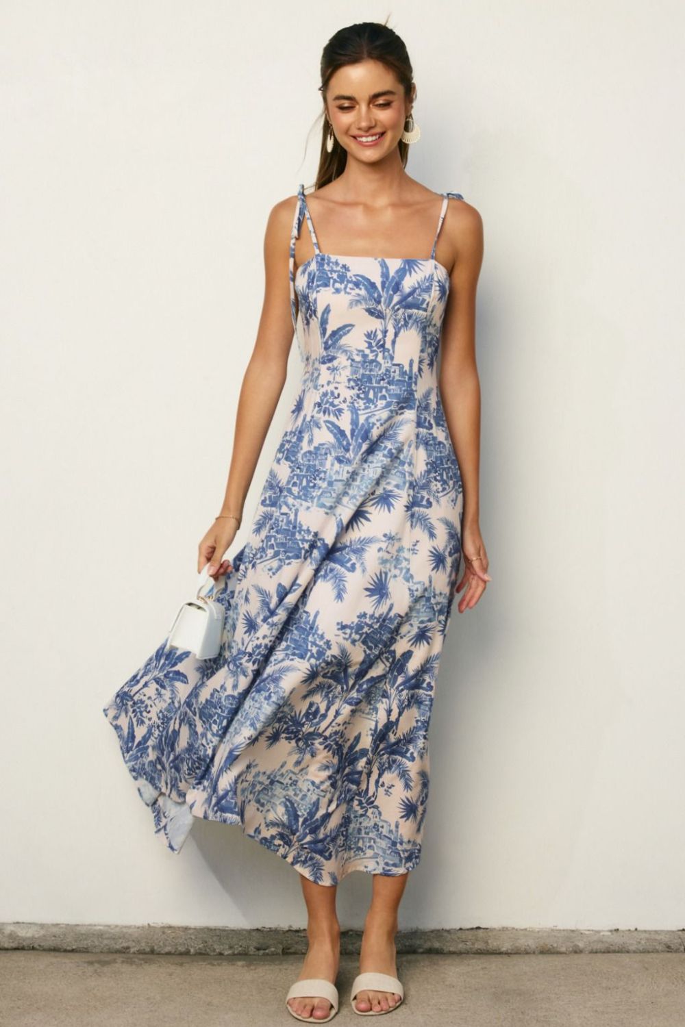 VESTIDO LARGO FLOREADO ESCOTE CUADRADO FD13814-P2182