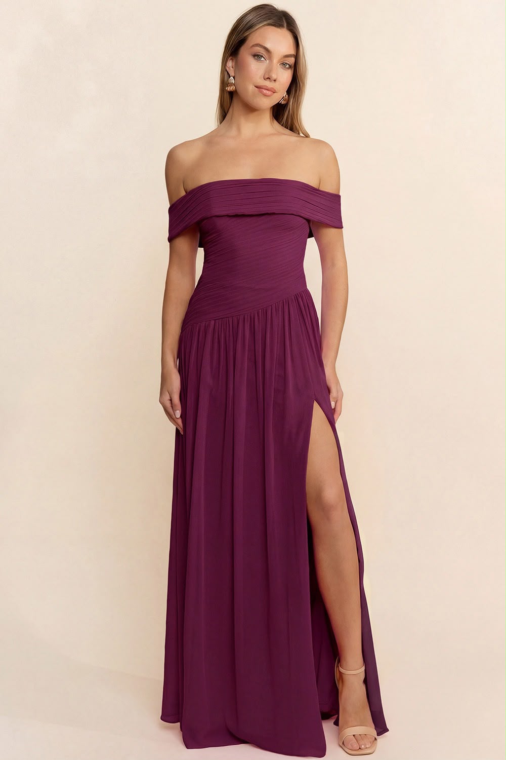 VESTIDO OFF SHOULDER CON APERTURA MF22994