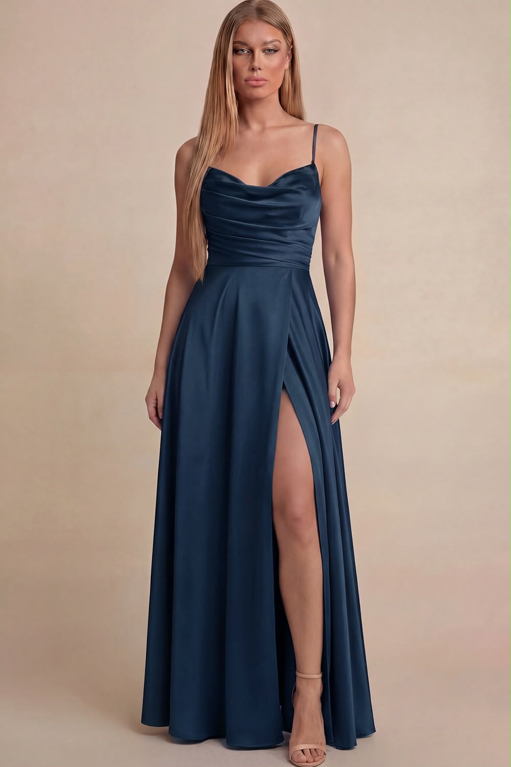 VESTIDO SATINADO CON CORSET Y APERTURA MF23134