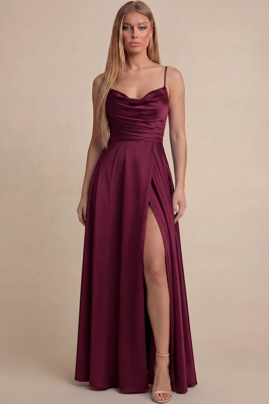 VESTIDO SATINADO CON CORSET Y APERTURA MF23134