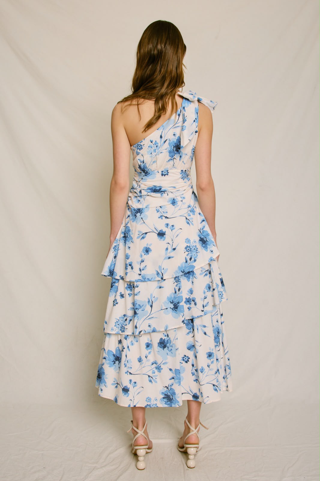 VESTIDO LINO ASIMTÉTRICO ESTAMPADO FLORES FD12525-P2127