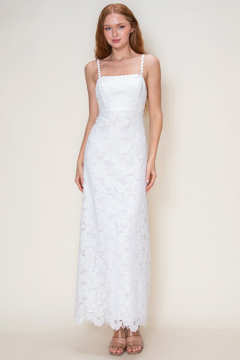 VESTIDO ENCAJE CON DETALLE ESPALDA GLD510080
