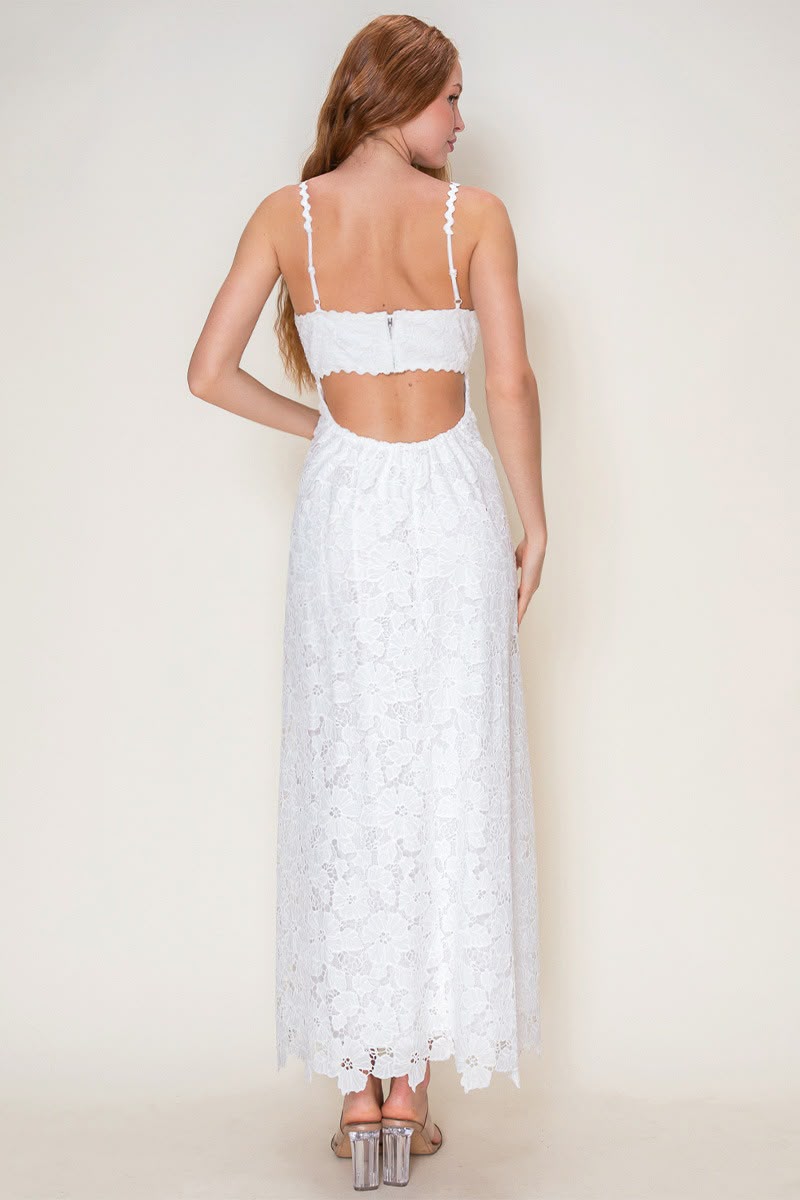 VESTIDO ENCAJE CON DETALLE ESPALDA GLD510080